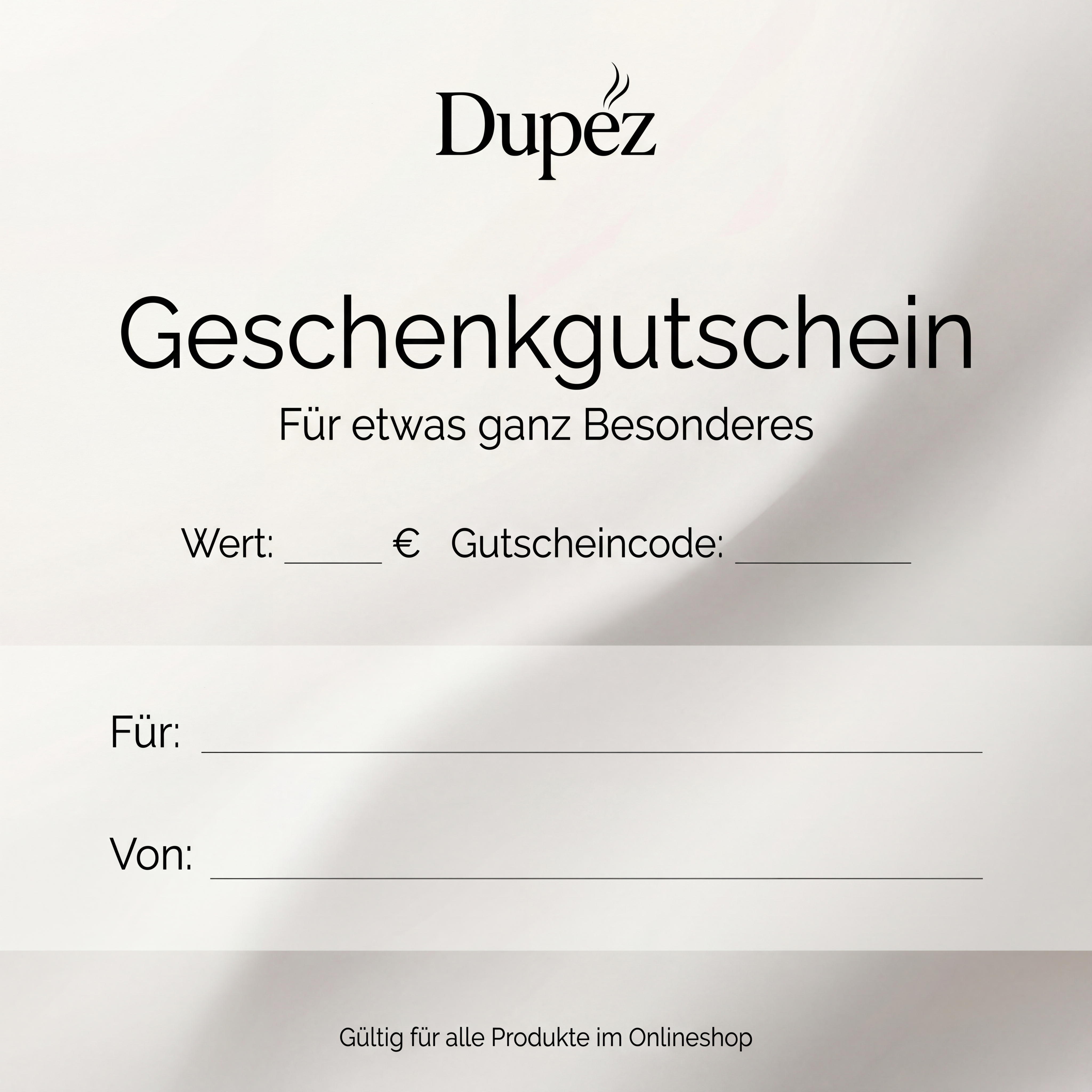 Dupez-Paris-Gutscheinkarte